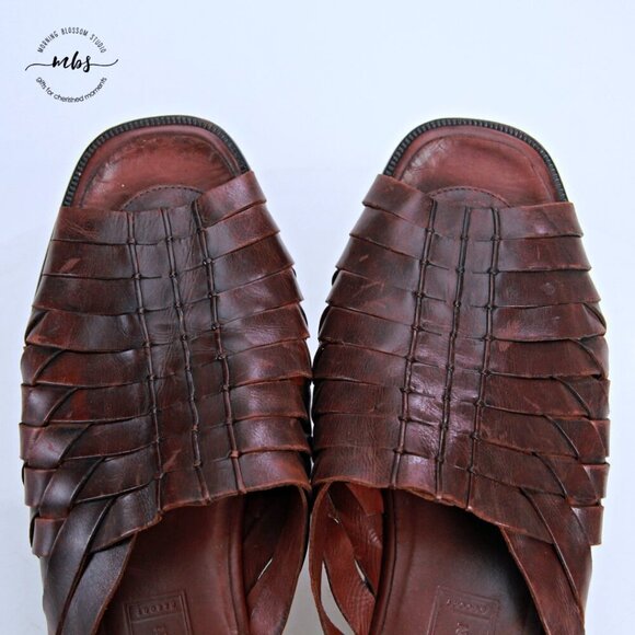 Cole Hann Woven Leather Slip On Sandals Brown‎ Men 13 main image 13